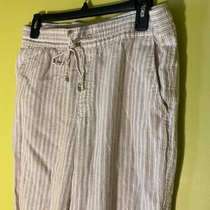Gap Linen Blend Striped Easy Pants Women